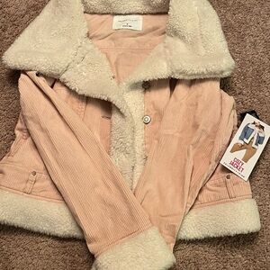 Celebrity Pink Blush Corduroy Teddy Jacket